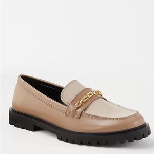 Ann Taylor Chain Leather Loafers 9 M